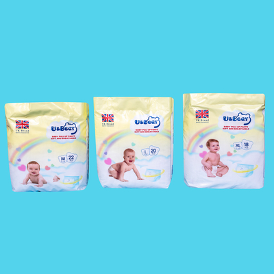 Màu trắng ADL Baby Pull Up Quần siêu thấm hút hữu cơ Tã kéo lên được in