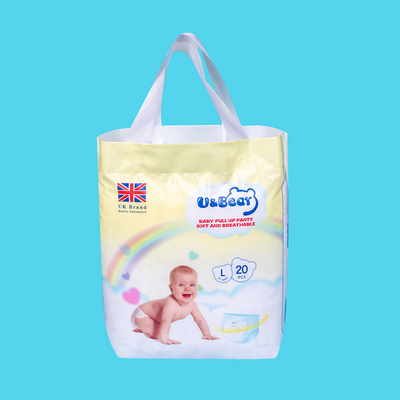 Màu trắng ADL Baby Pull Up Quần siêu thấm hút hữu cơ Tã kéo lên được in