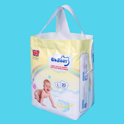 Màu trắng ADL Baby Pull Up Quần siêu thấm hút hữu cơ Tã kéo lên được in