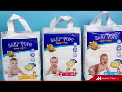 ADL Disposable Baby Diaper Wet Indicator Big Elastic Waistband Diaper Fluff Pulp